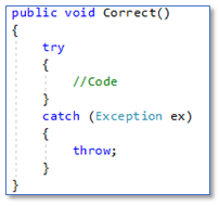 Meest voorkomende C# programmeerfouten: Explicitly throwing the exceptions correct