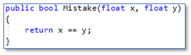 Programmeerfouten: Floating-point compare