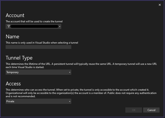 Verbinden met je lokale API via Dev tunnels in Visual Studio