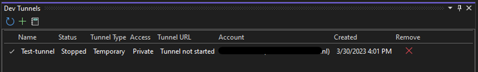 Verbinden met je lokale API via Dev tunnels in Visual Studio