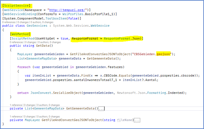 Kaartvisualisatie: scriptservice