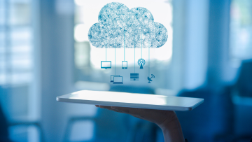 tablet met wolk erboven