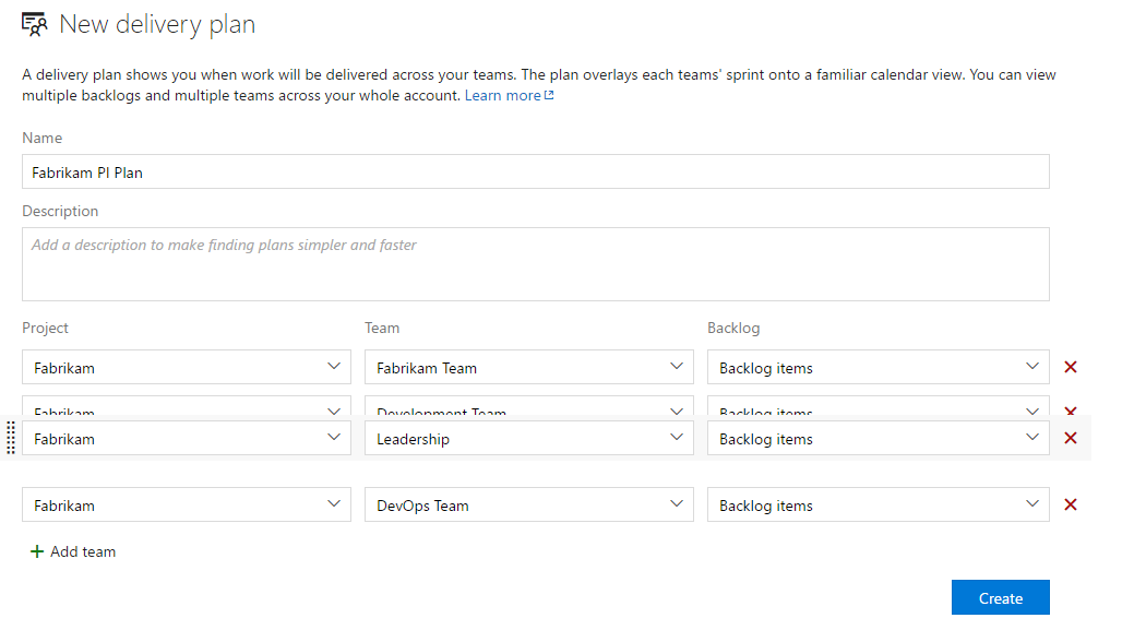 Delivery Plans in VSTS