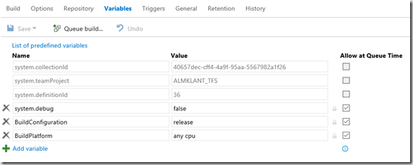 Omgevingsvariabelen in Build vNext