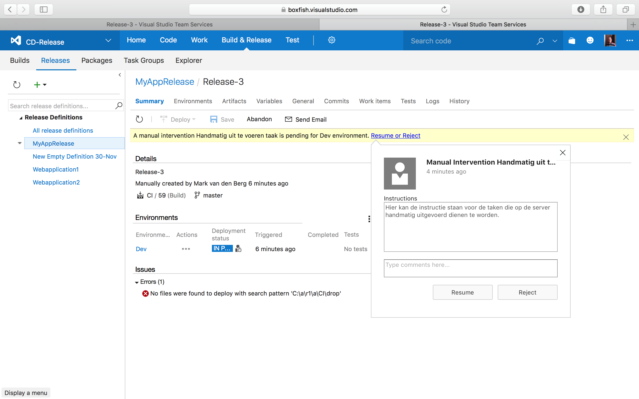 Server Phase Tasks in VSTS Release Management