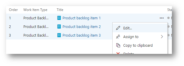 Bulk wijzigingen op Work Items