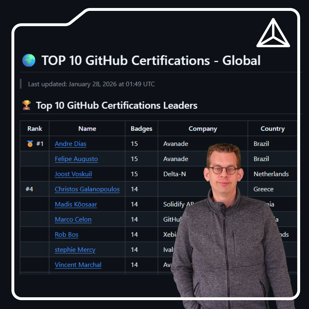 Joost Voskuil wereldwijd nummer 1 in GitHub certificaten